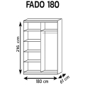 Wnętrze szafy Fado 180